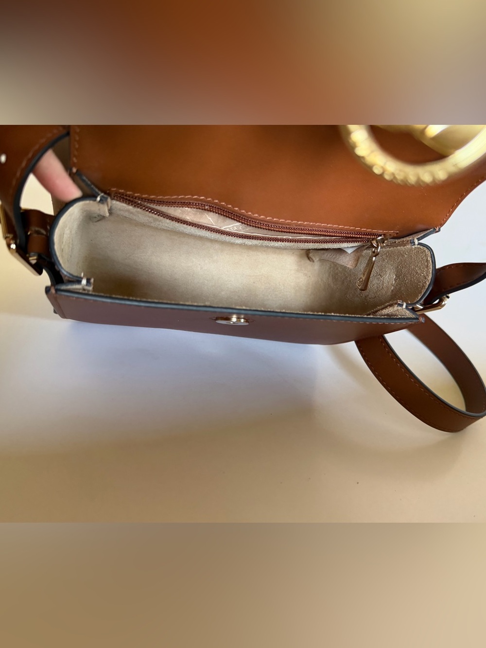 Longchamp Box Trot Crossbody Cognac/Pale Gold - Picture 4 of 16